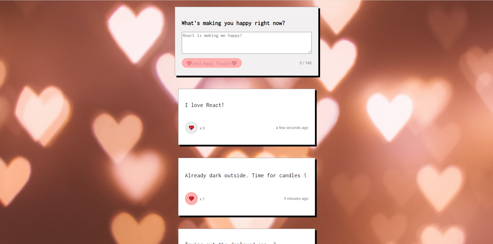 image showing happy thoughts project